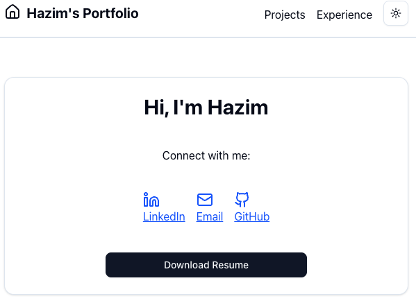Personal Portfolio Website screenshot